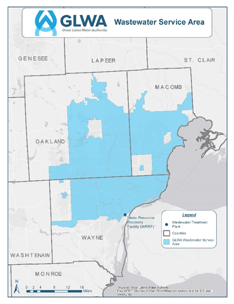 GLWA wastewater service area